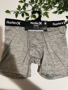Hurley Boys Performance Boxer Briefs 2-Pack Large (14-16) Gray Dri-Fit